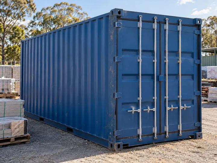 Illustrative container storage scene in an Australian setting