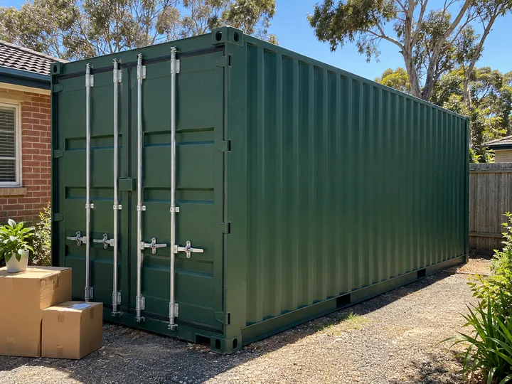 Illustrative container storage scene in an Australian setting